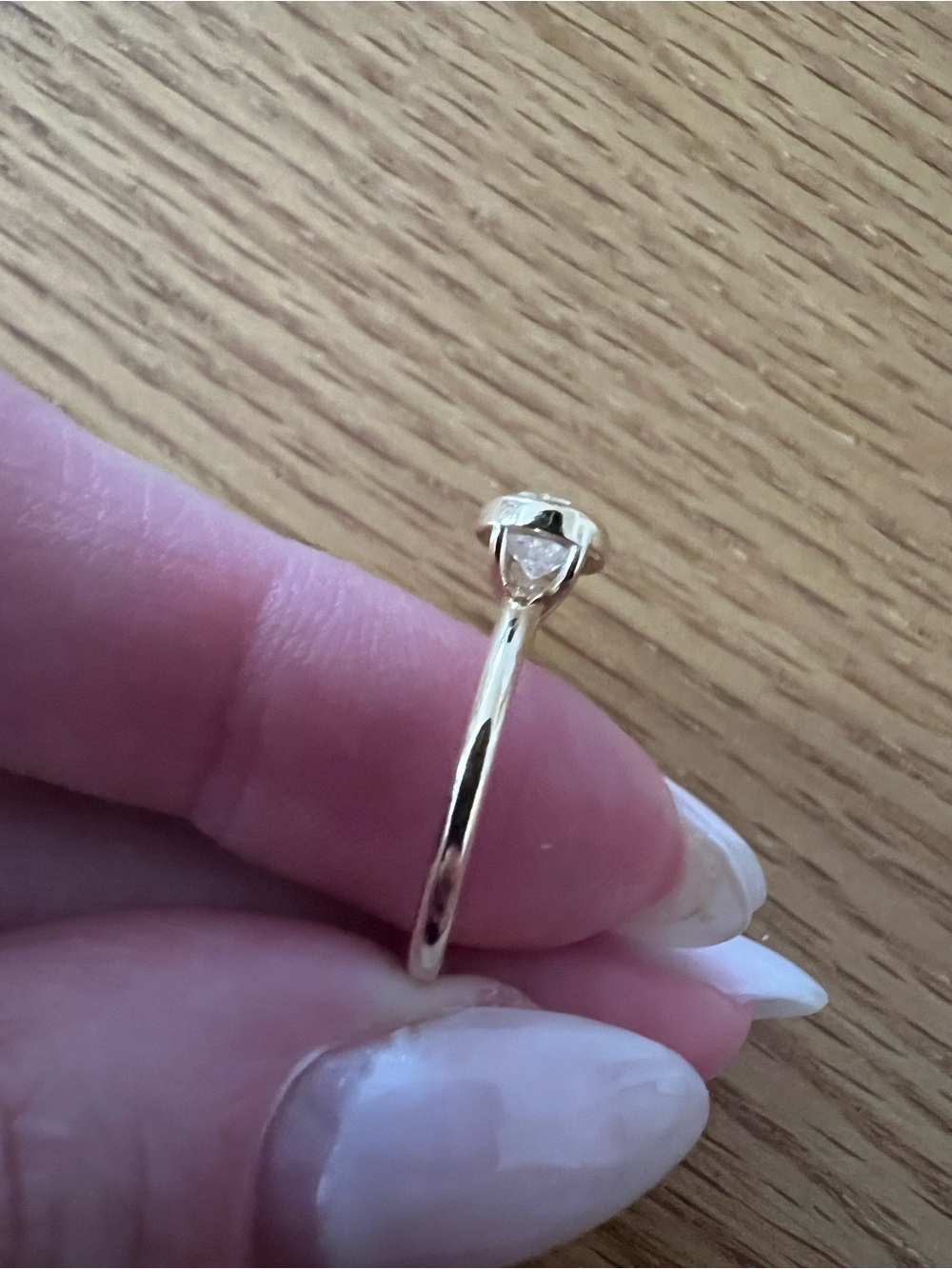 14k Yellow Gold Solitaire Oval Diamond Ring - Picture 4 of 4